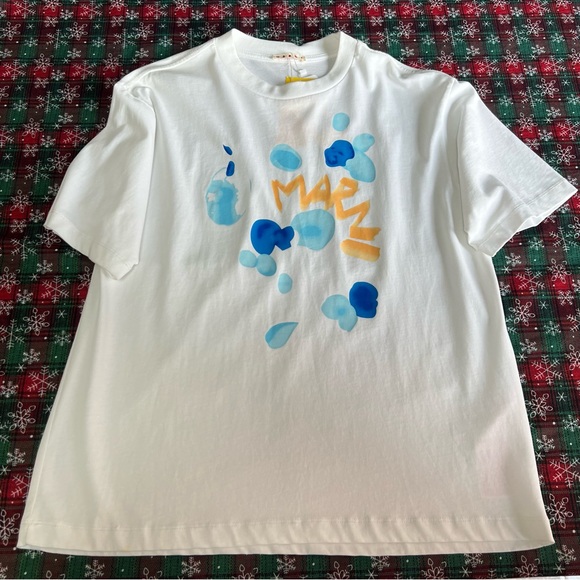 Marni Classic Logo Print Pure Cotton White Short Sleeve
